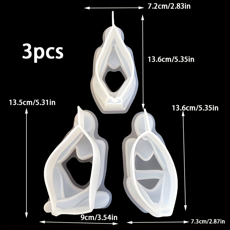 E-shop 3er-Set Harzform, einfache kreative Ornamentform, modernes Design, Desktop-Ornamentform, Epoxidharz-Silikonform für Gips, Beton und Harzhandwerk