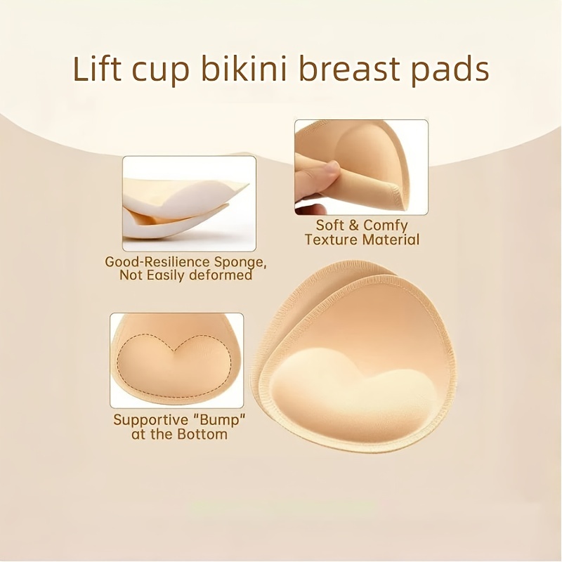 2pcs Reusable Soft Sponge Bra Insert Pads - Invisible Anti-Convex Chest Enhancer Pads with Lift Cup Design, Nipple Covers for Bikini & Summer Beach Wear, Women's Lingerie & Underwear, Strapless Push Up Bra, Seamless Undergarments, Discreet Undergarments, Lightweight Inserts, Lift Enhancers, Casual Attire