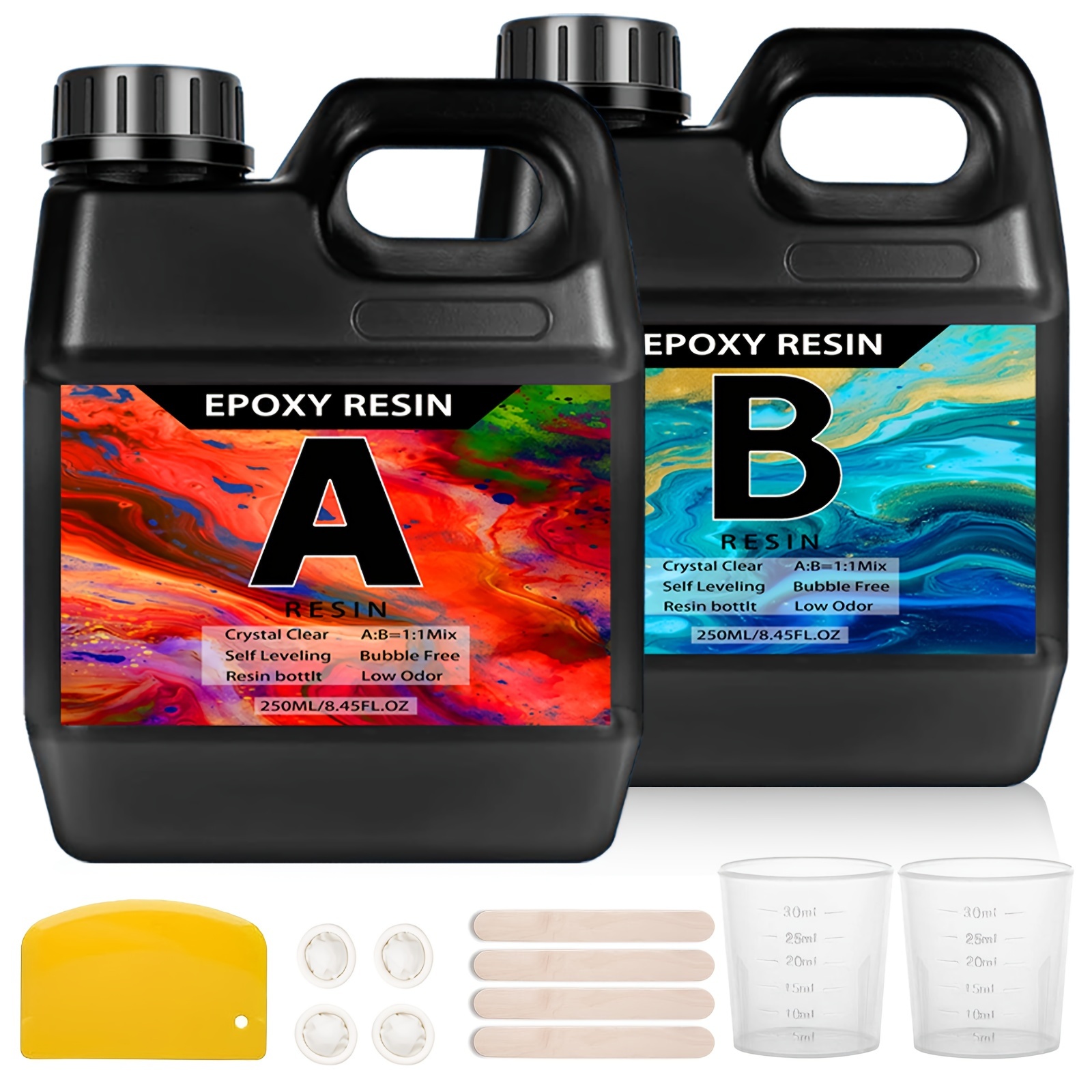

Epoxy Resin Kit - 4 Hour Demold, Bubble-free Crystal Clear For Diy Crafts & Art Projects