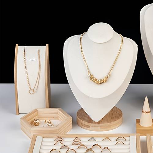 juego de soportes colgantes de exhibición de joyería de madera , organizadores de joyería colgantes