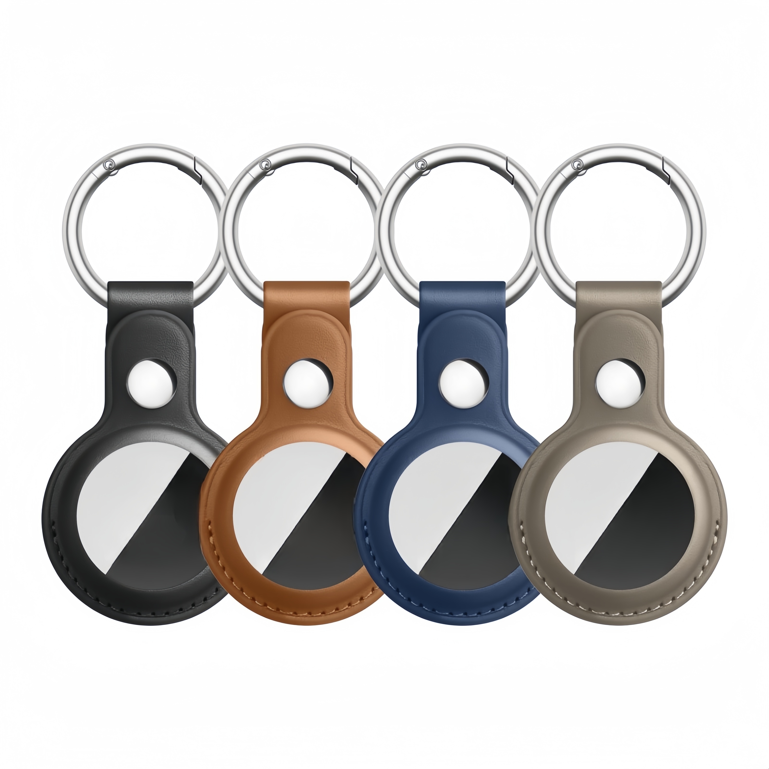 Image of 4pcs Set/6pcs Set Air Tag Keychain Air Tag Holder, Air Tag Case, Luggage Air Tag, With Luggage Metal Key Ring, Keys, Pets