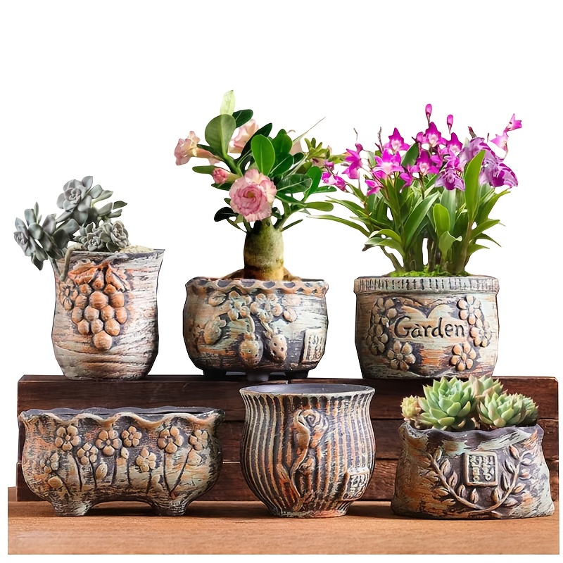 トな陶器の花鉢セット 通気・排水穴付き 窓辺やバルコニー用 室内外