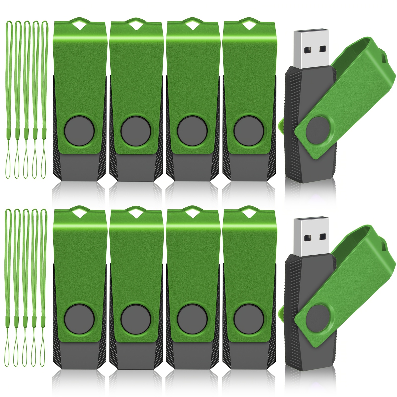 TEMU 10/ Pack Usb Flash Drive 1gb 2gb 4gb 8gb 16gb 32gb 64gb Flash Drive, Usb 2.0 Swivel Metal Pendrive Zip Drive Usb Key, Usb Pendrive For Data