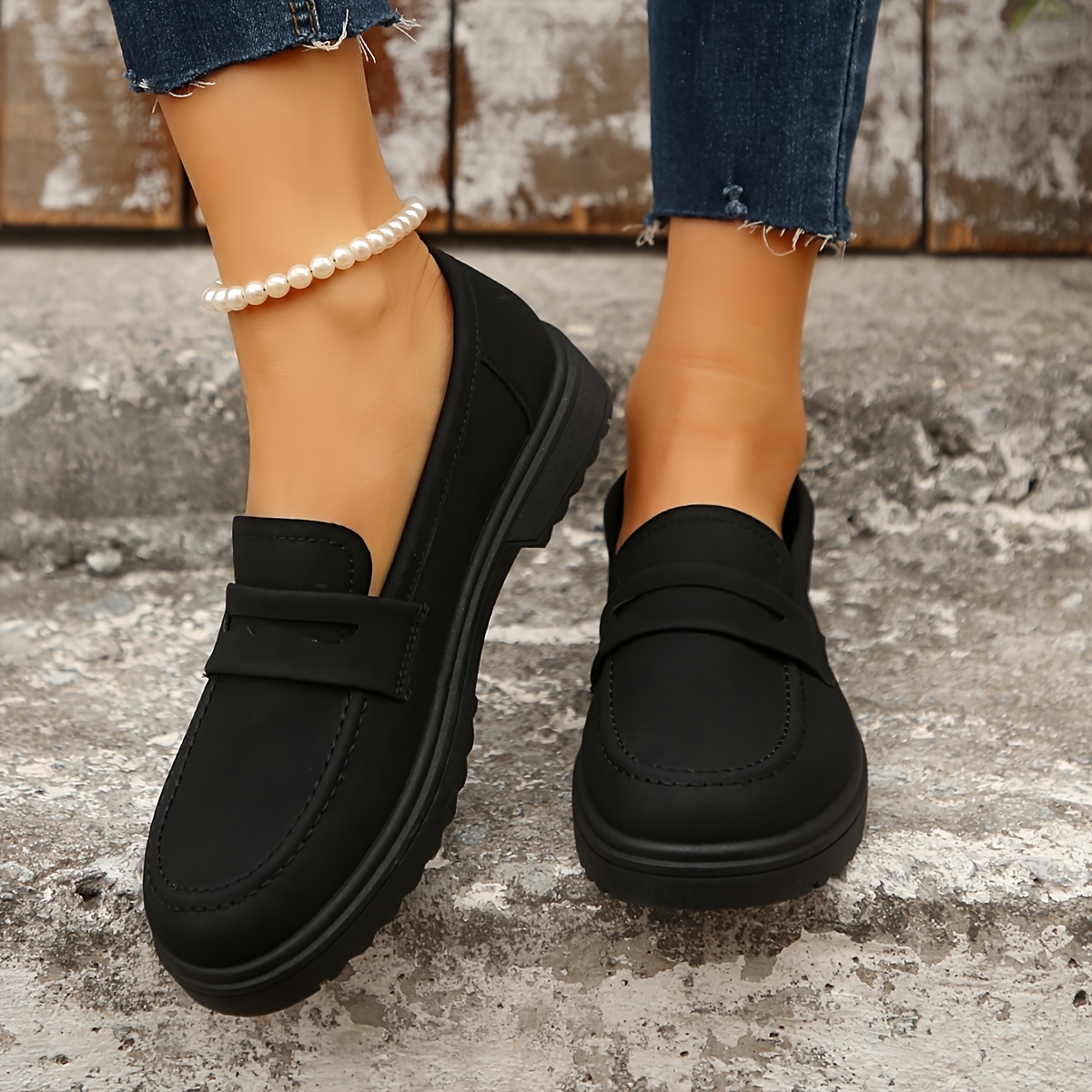 Women'S Elegant Loafers Lightweight, Non-Slip, Comfortable Synthetic  Cover with TPR Sole, Casual Slip-On Ladies Shoes