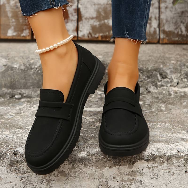 Kozi Women's Comfort Wedge Loafers - Slip-On Penny Loafers With Removable Insoles