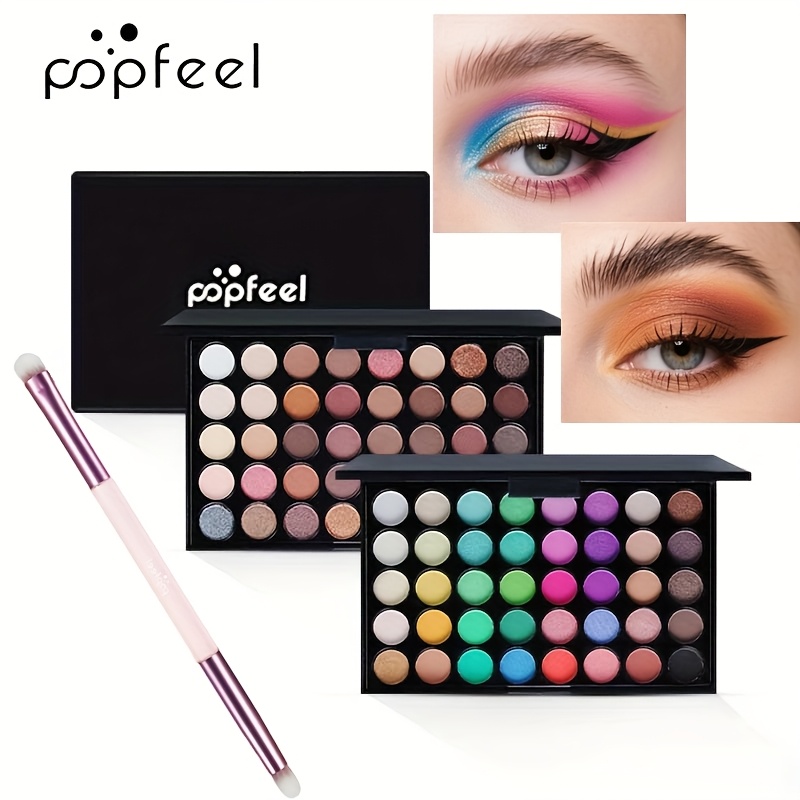 Lidschatten Palette Mit 40 Farben – Matt & Glitzer, Inkl. Pinsel, Vielseitig Für Make-up-Looks