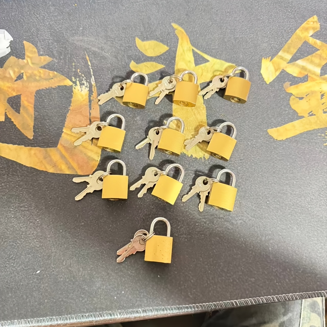 TEMU 10pcs Mini Padlocks With Universal Keys, Small Security Locks For Home And Travel Anti-theft Use