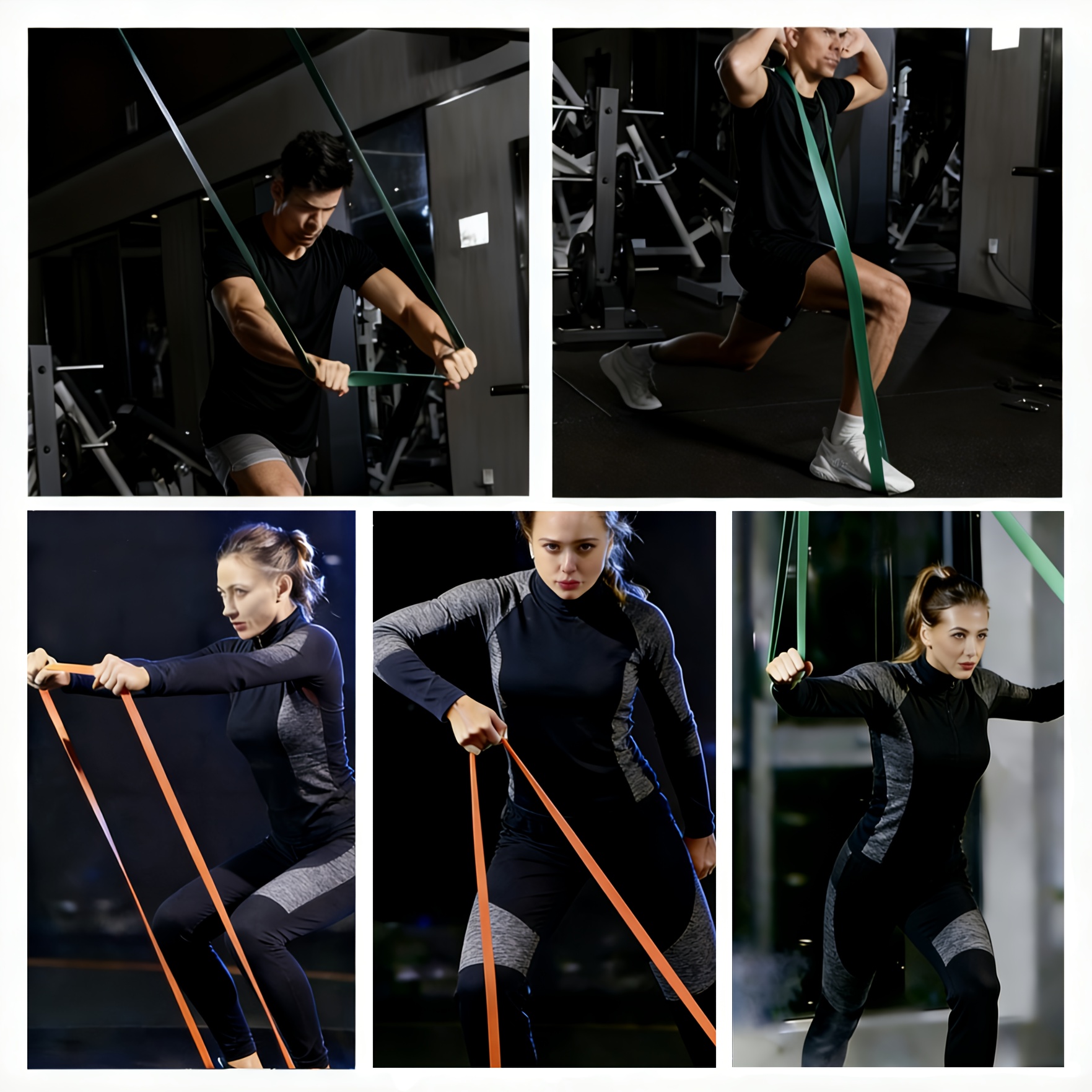 Elastic Band Set, TPE Material Resistance Bands, Long Stretch Bands with 3-5 Strength Levels, Adjustable Exercise Fitness Stretch Bands for Yoga, Pilates, Strength Training, Closed-Loop and Long Stretch Bands Set for Full Body Muscle Workout, Hips