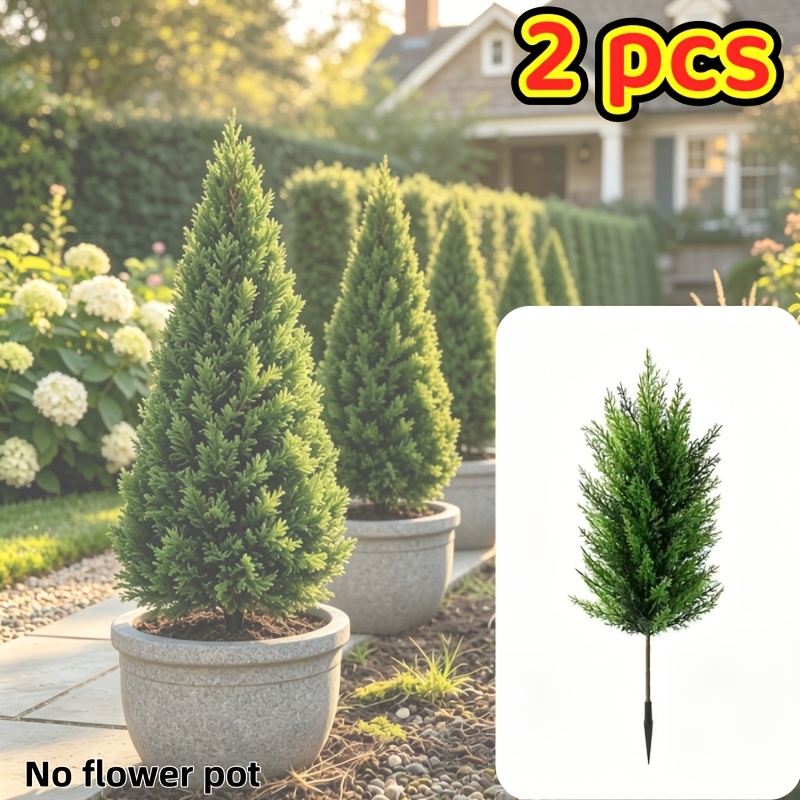 TEMU 2pcs Artificial Branch With Ground Plug, Outdoor Courtyard Decoration , For Vase Scenery, No Maintenance Artificial Plants. Realistic Leaves And