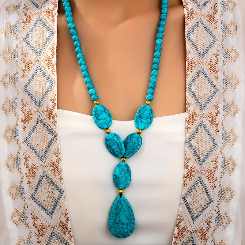 TEMU 1pc Collar de Mujer con Colgante de en Estilo Bohemio Vintage, Forma de Redonda