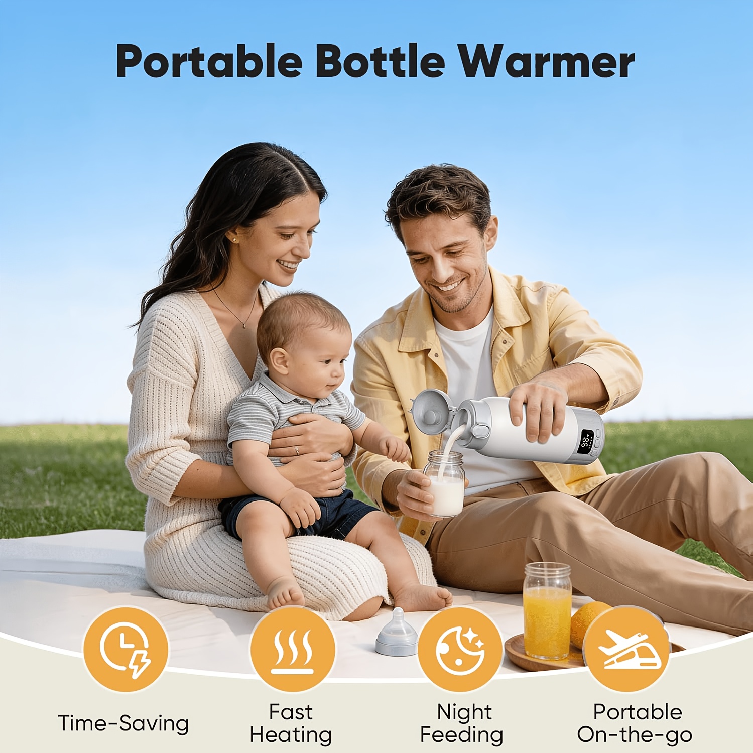 316 Stainless Steel Breast Warmer, Portable Bottle Warmer, Fast Heating Accompanying Breast Warmer, 500ml Water Temperature Regulator, Suitable for Breast Milk, Formula Milk, Water, Temperature Control, Essential for Outdoor Airplane Travel