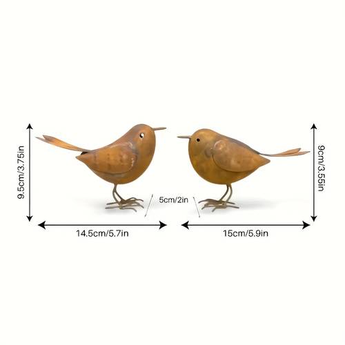 2pcs rustic metal birds for garden yard and lawn outdoor decor for bird lovers