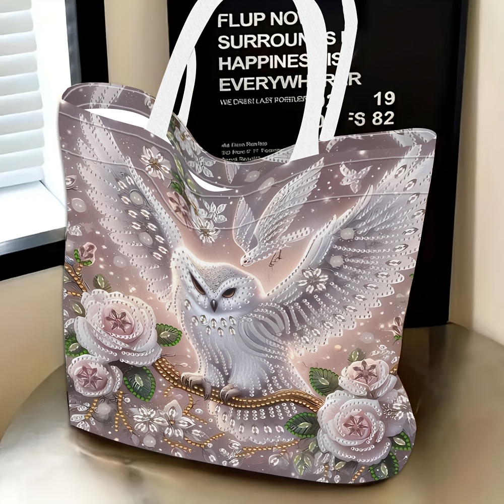 TEMU 1 pièce, Sac à bandoulière pour femme sur le thème de la chouette des neiges et de , Multifonctionnel, Sac fourre-tout, Pochette, Sac de soirée,