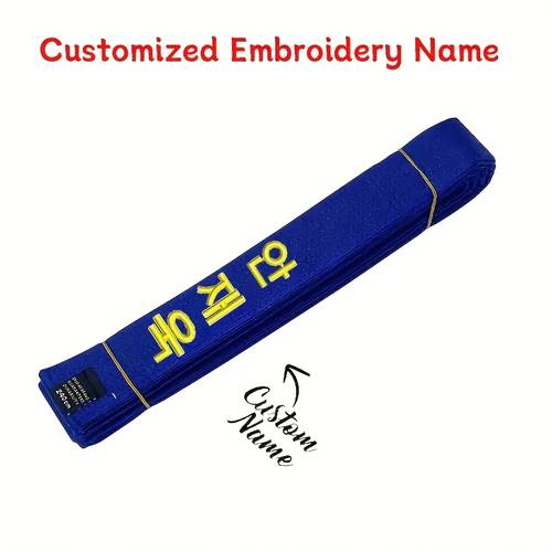 personalizowany pasek do sztuk size z imieniem - wytrzymałe włókno acetate, idealny do taekwondo, judo, karate | doskonały do fitnessu i stopniowania, sprzęt fitness | kolorowe paski | pasek premium, wiele opcji kolorystycznych | sportowy design