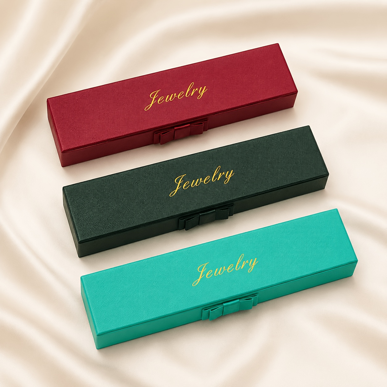 6pcs Side Bow Long Necklace Gift Boxes, Elegant Packaging