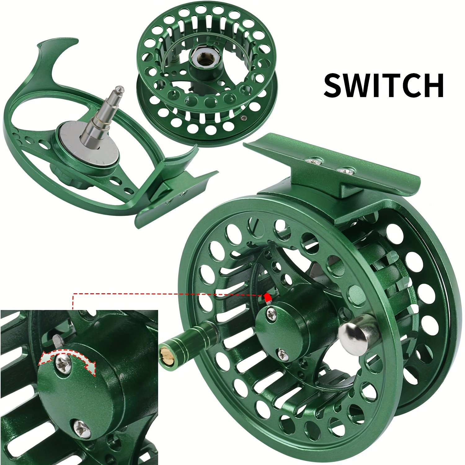 Sougayilang Green Fly Fishing Reel Large Arbor Aluminum - Temu