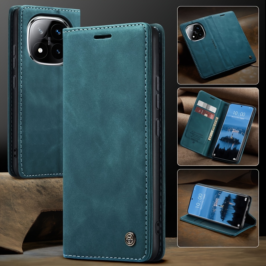 Kwnobile Flip Case Für Xiaomi Redmi Note 14 Pro+ 5G – Hülle Mit Kartenfächern & Ständer (Hellgrau/Braun)