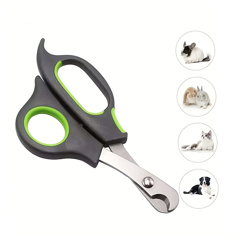 1 Black And Green Stainless Steel Pet Nail Clipper For Grooming, Suitable For Puppies, And Easy To Clean. For Daily Use And Holiday Use, Without Battery