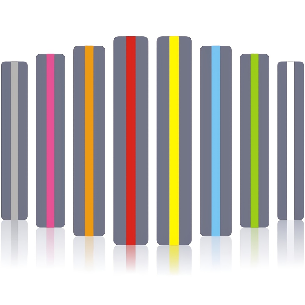 Set Of 8 Vibrant Reading Guide Strips - Tools For Highlighting Dyslexia, Made From Pet Material, Multi-colored Rulers For New Readers And Students To Read On Their Own, Reading Aids