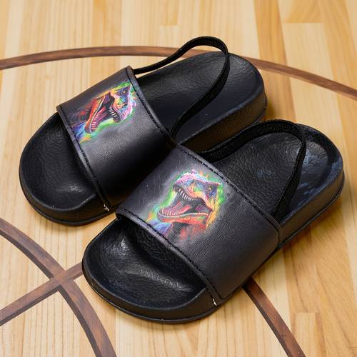 cool ow t rex boys slide sandals with anti lost heel st p non slip soft sole kids open toe slippers