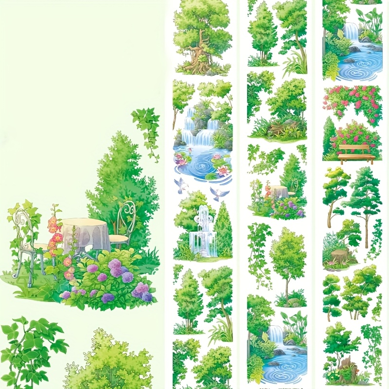 2m/roll Laser Forest Pet Washi Tape, Stickers, Decorative Adhesive Tape For Diary, Scrapbooking, And Collage Material, 100cm Loop