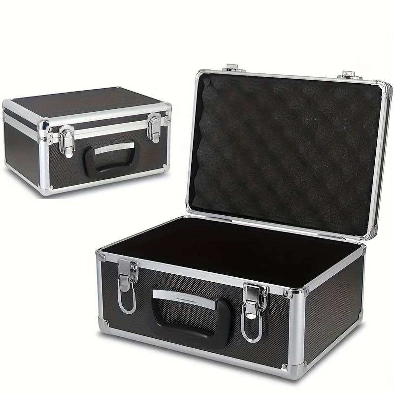   heavy duty aluminum tool box with lockable  es reinforced corners portable multi purpose storage organizer for tools instruments fishing gear durable metal hardware case toolbox for     design secure   system 0