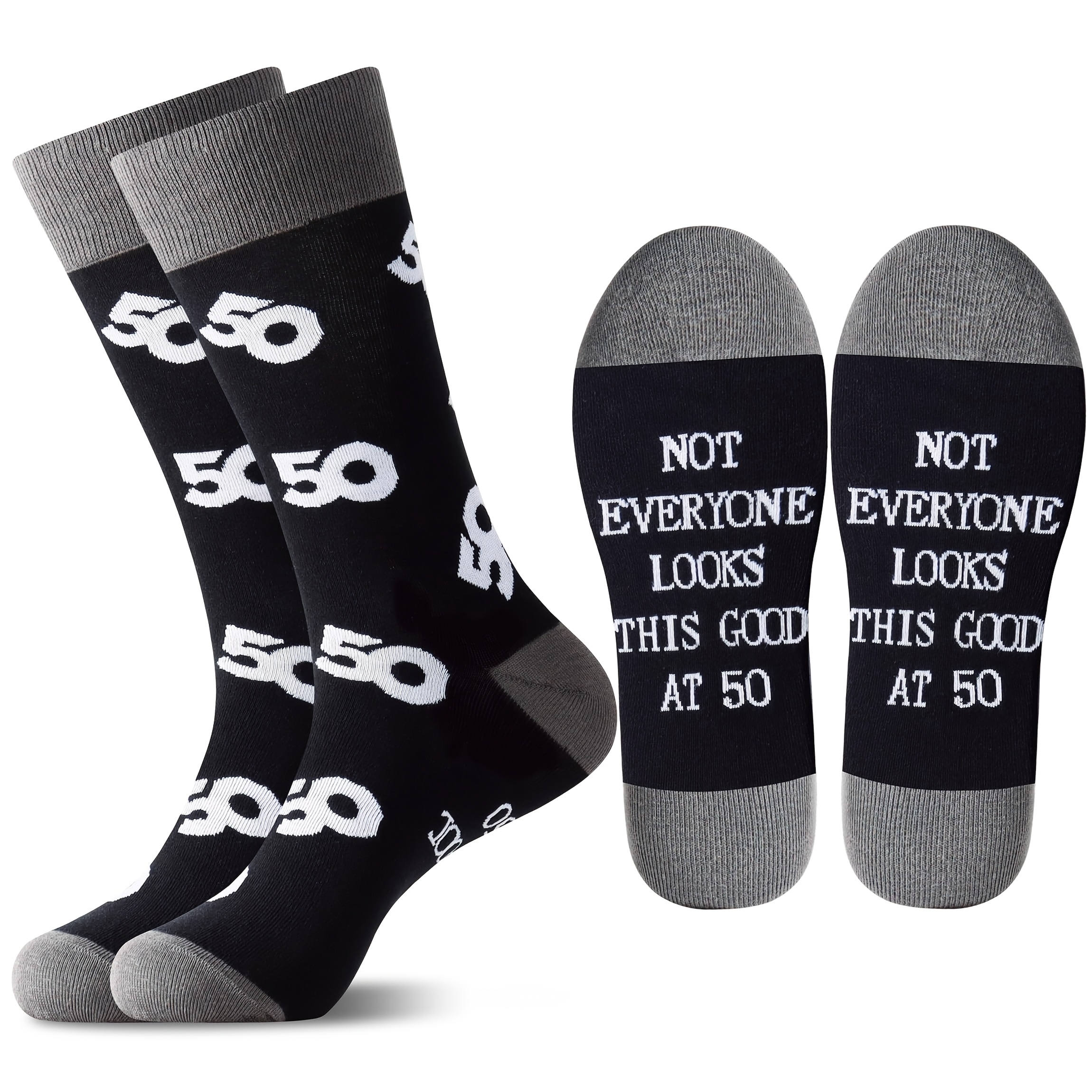 Image of 1 Pair Of Men's Fun Socks For His 50th Birthday Cool Gift For His 50th Birthday Dad Husband's 50th Birthday Novelty 50 Year For Men's 50th Birthday Father's Day Gift