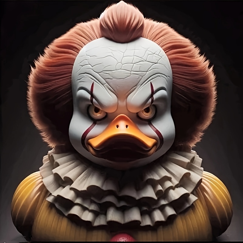 

Décoration de chambre 1pc Figurine en résine de clown maléfique Pennywise, série de personnages de films d'horreur, design de canard effrayant, décoration de table pour l'affichage de fête