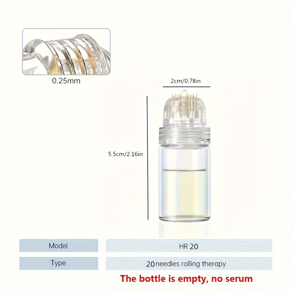 Serum Microneedle Stamp 0.25MM Hydra Needle 20 Derma Serum Facial Tools Bottle Derma Stamp Needles Skin Care Personal Home Use Face Beauty Equipment