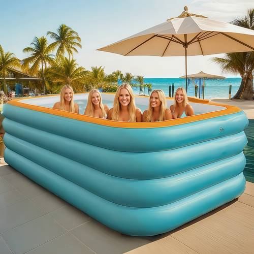 102 3 inch large adult sized inflatable family pool durable and sturdy construction to set up outdoor fun and relaxation at summer parties holidays