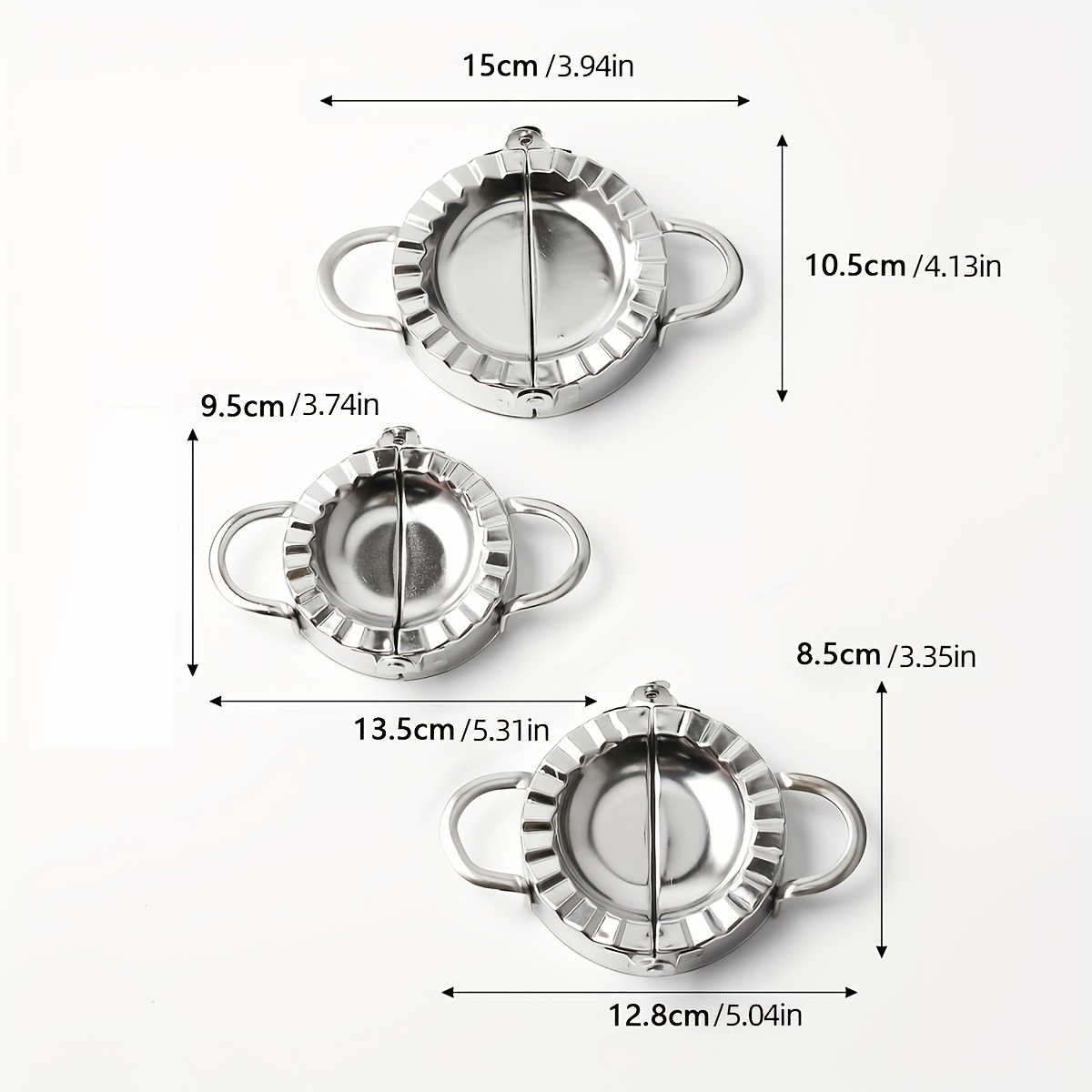 3pcs Dumpling Maker Set, Stainless Steel Dumpling Press Tool, Manual Kitchen Helper For , Creative Dumpling Mold Kit