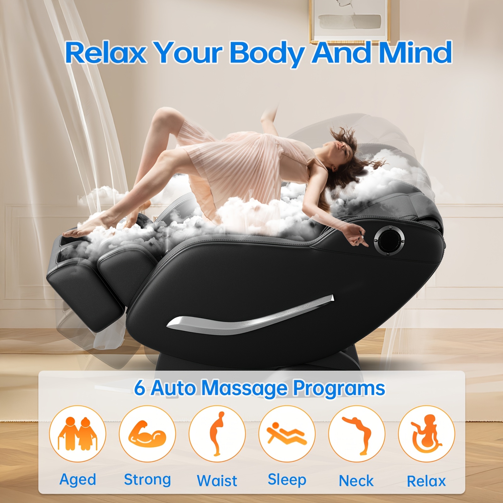versatile zero gravity full body massage chair with lumbar support shiatsu recliner featuring yoga stretching   rollers   heating ideal gift for parents   friends on christmas or mothers day