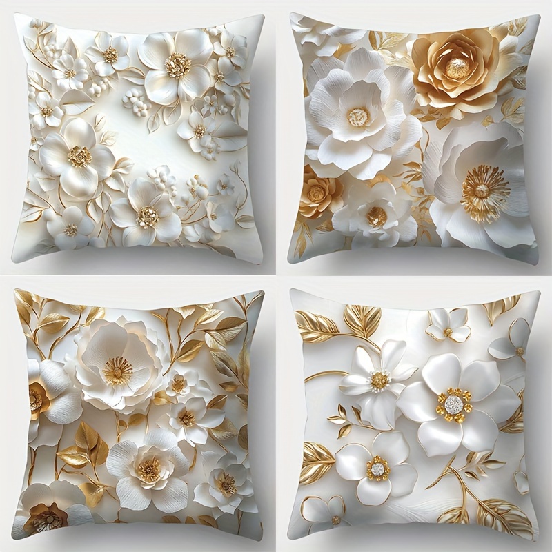 

4pcs Set In & - , For Sofa Decor - , Polyester, 17.7" X 17.7" ( Inserts Not Included)