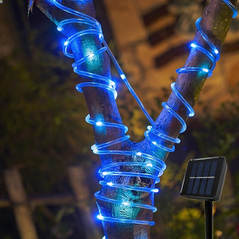 TEMU 300/200/100/50pcs Solar Led Tube String Lights | Transparent Solar Tube Lights With Wooden Stake Wrap Decor, Flexible Solar String Lights |