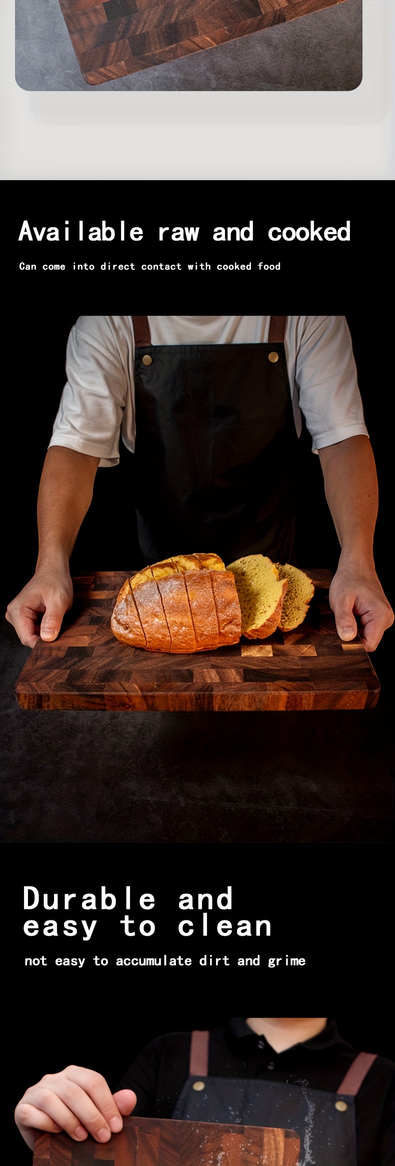     wood chopping board large size 40x15 5x2 5cm 28x11 02in 1 68kg details 3