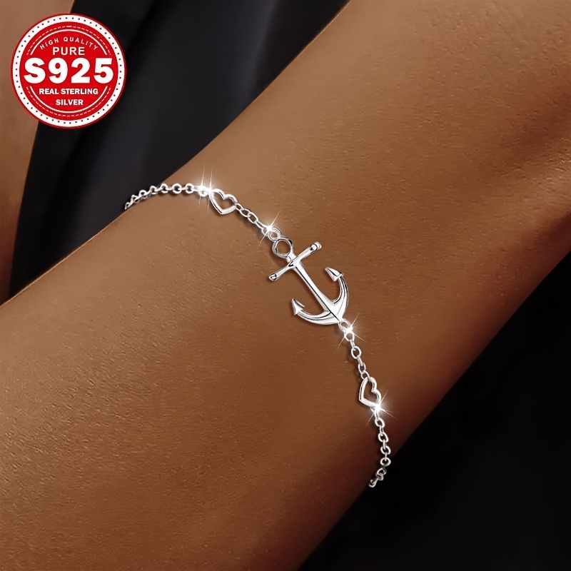 Image of 1 Bracelet, S925 Silvery Hypoallergenic, Nautical Style Jewelry For Sports And Casual Wear, Unique Unisex Gift