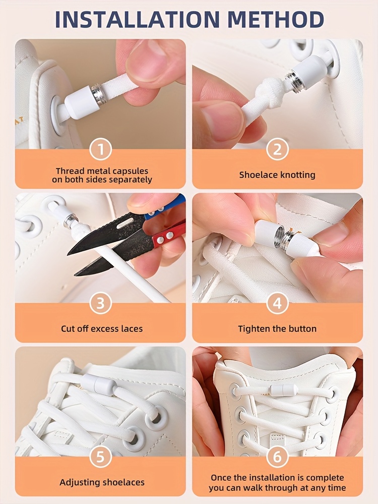 1 Pair of Free-to-Take-off Shoe Laces with Capsule Buckle and Elasticity, Lazy Person's Laces, Fashionable Laces Suitable for Board Shoes and Sports Shoes