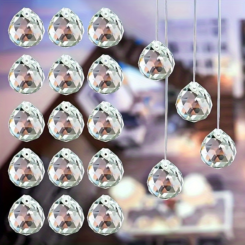 

20-piece 20mm Crystal Prism Pendants - Shimmering Glass For Wedding Decorations And Crafts