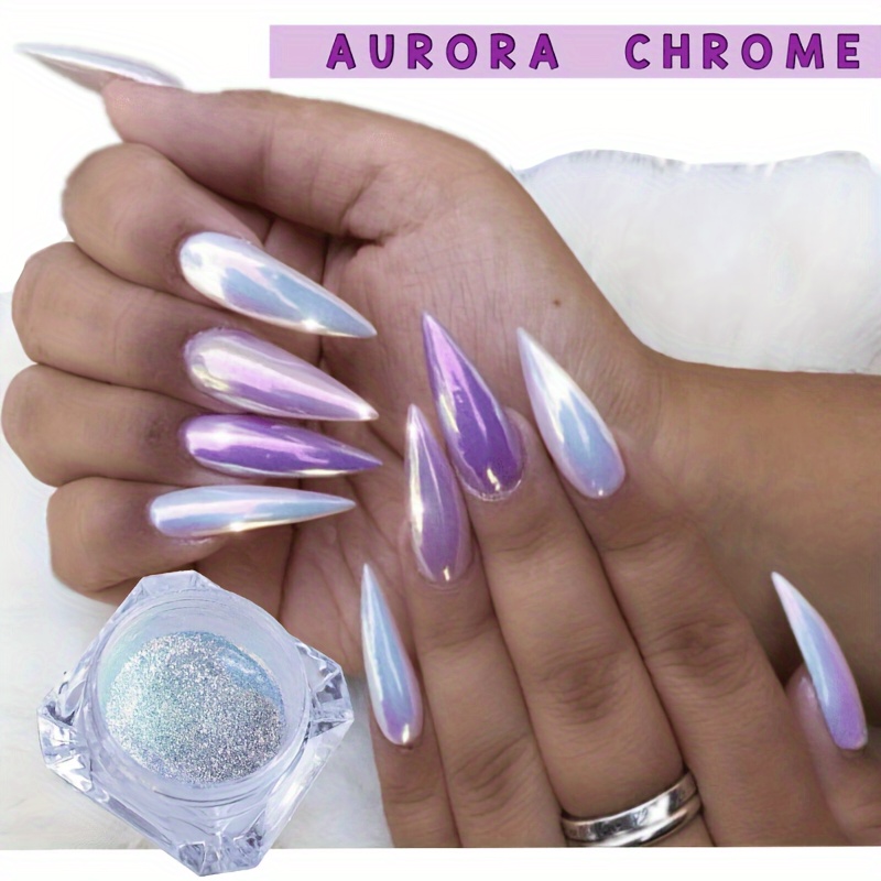 Aurora Mirror Pigment: Iridescent Glitter Nail Art Dust A - Temu