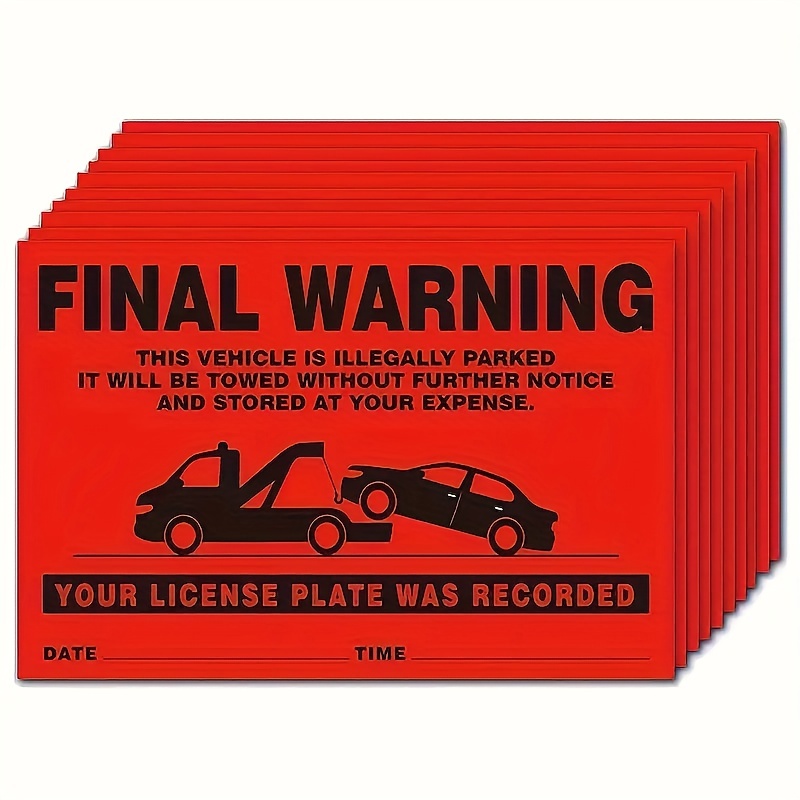 

20pcs 5.913.94 Inch Parking Warning Stickers, Drag To You Of Illegal Parking For , Private Car Parking Warning Stickers On Car Windows