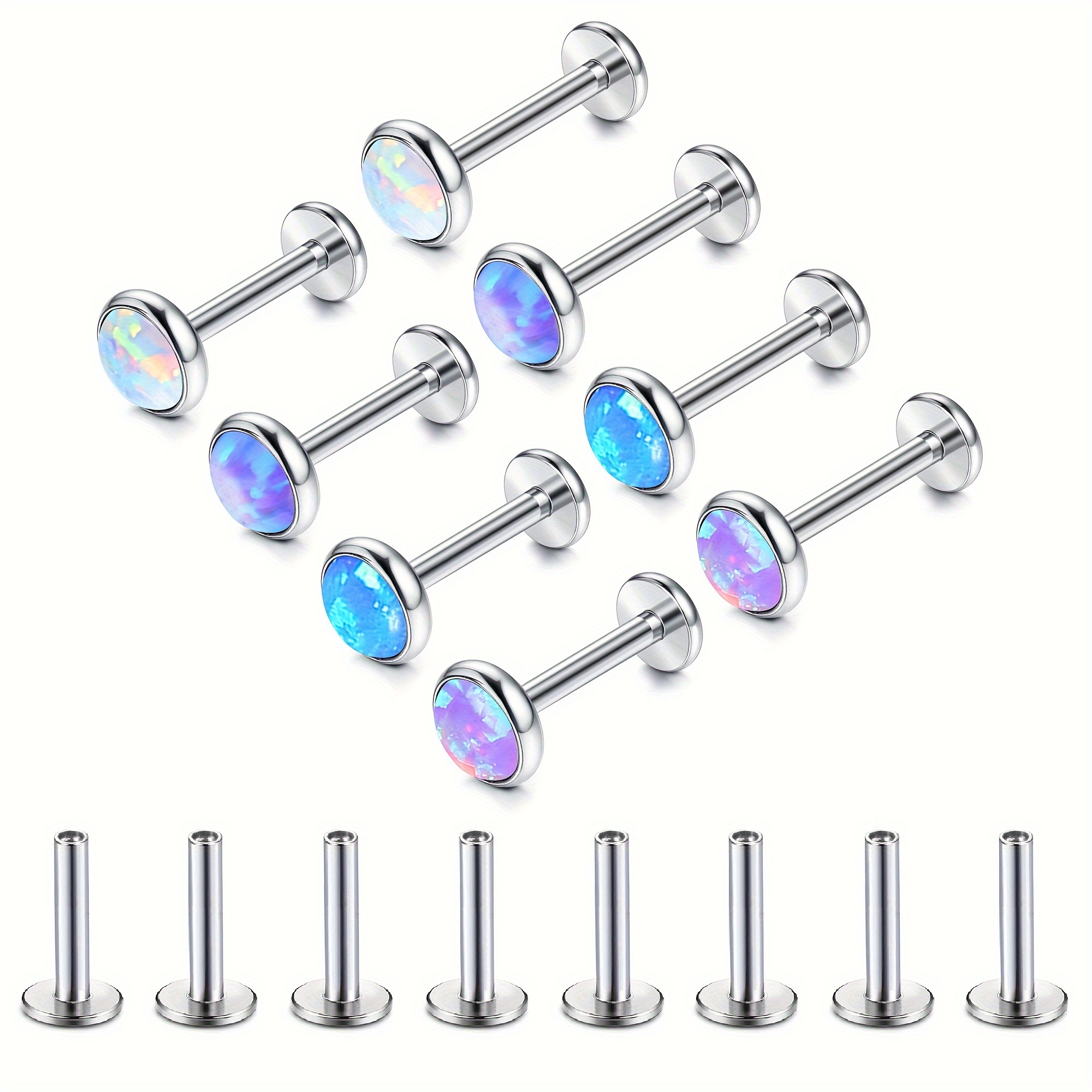 8pcs 16g tragus piercing jewelry 316l stainless steel flat Temu