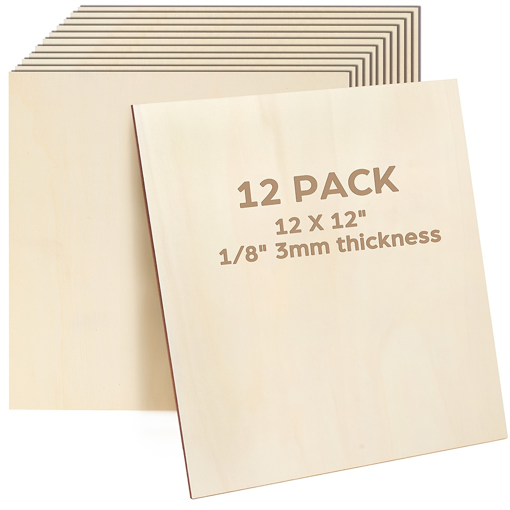 TEMU A Set Of Basswood Sheets Designed For Crafting Projects, Including Laser Cutting And Engraving. This Pack Contains 12 Sheets, Each Measuring 12