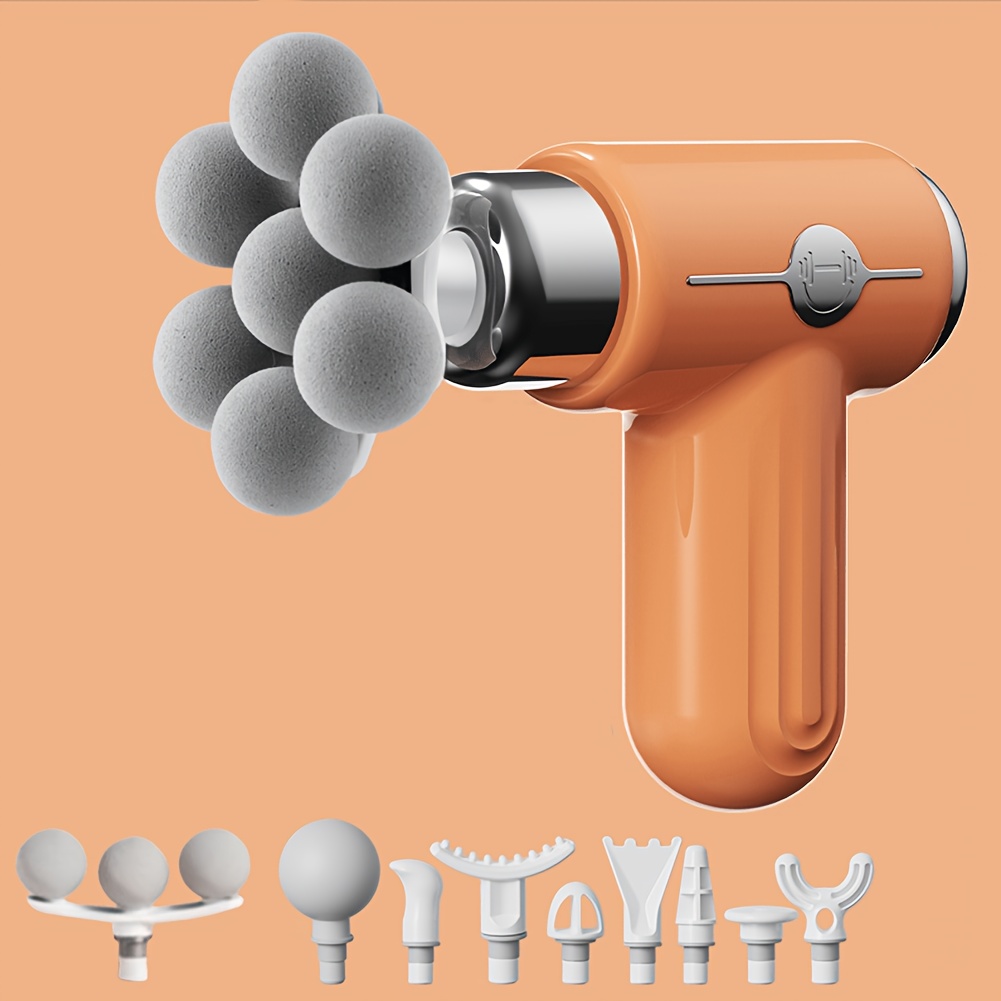 7-Head Rechargeable Massager Gun/10 Interchangeable Heads & USB/Quiet Portable Muscle Massager/Full Body, Ergonomic Back Massager/Travel, Gym, Athletes/Ideal Gift for Muscle - Image 6