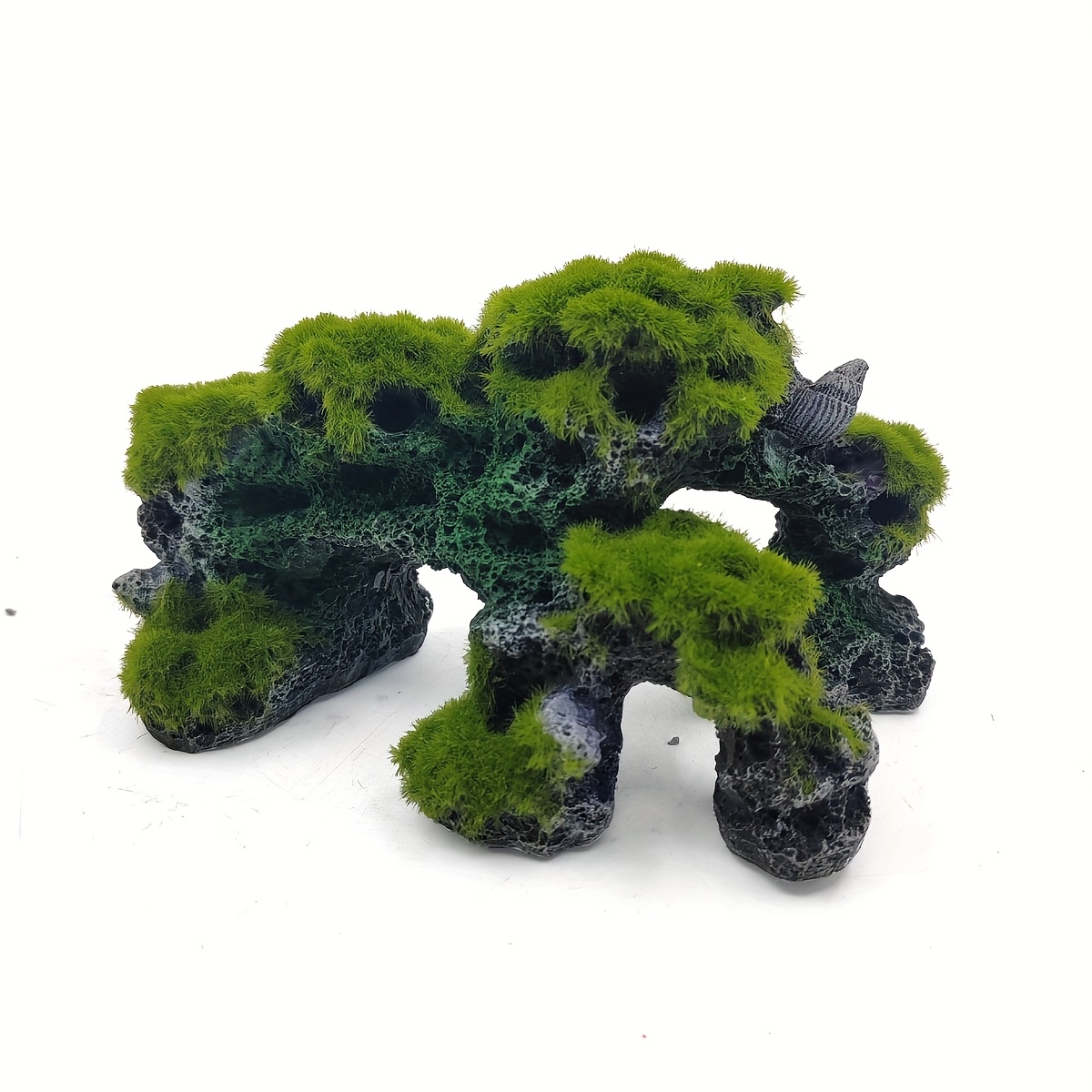 TEMU Simulated Moss Fake Resin Simulation Climbing Moss Sunbathing Platform Aquarium Scenery Fake Shag Carpet Turtle Lizard Hiding Stone