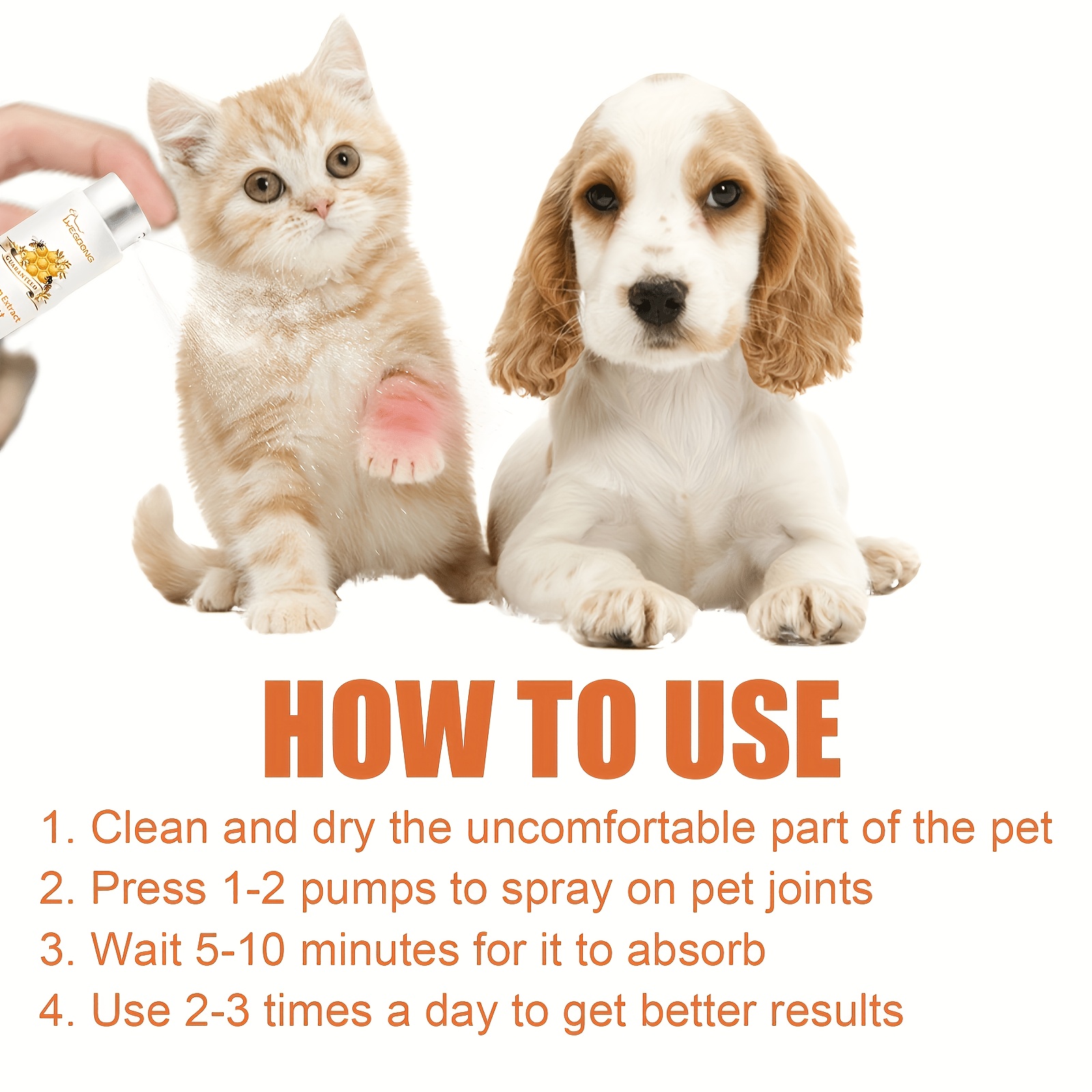 20G Pet-Specific Joint Care Spray, Gentle Topical Spray, Easy And Convenient to Use, Helps Flexible Joints, Enhances Mobility, Suitable for Cats And Dogs And Other Pets, Home Long-Term Care, Caring for Pet Bone And Joint Health, Without Battery - Image 4