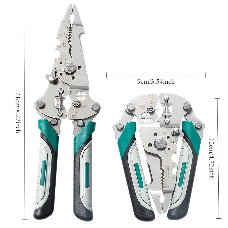 12 in 1 carbon steel in multi compatible with voltage tester strip wire pliers heavy duty portable for professional electricians no   stainless steel for diy sites 12 functions Product details 0
