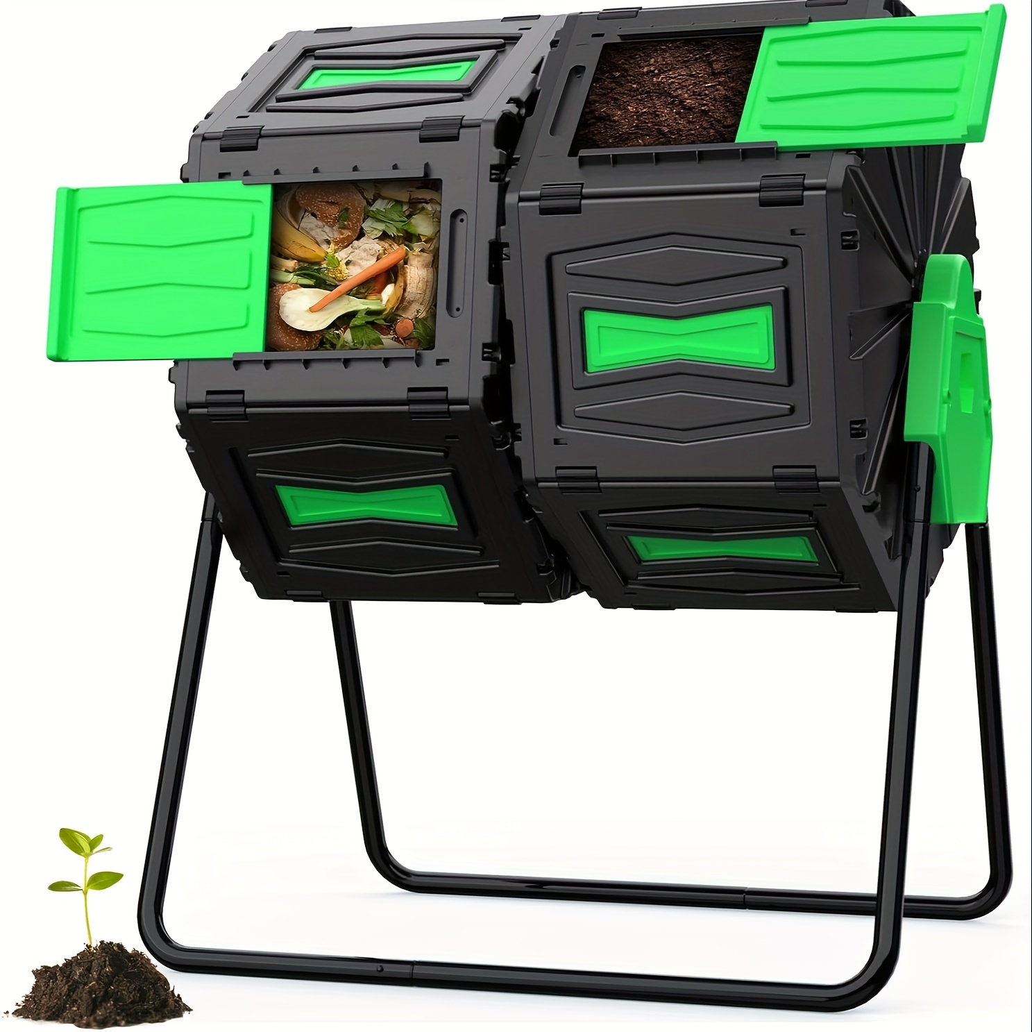 45 Gallon Large Compost Tumbler, Compost Bin Outdoor, Fast And