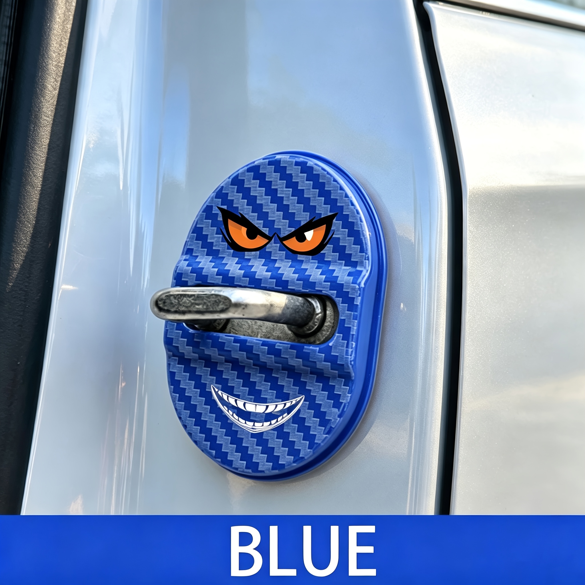 TEMU Newly Upgraded Demon Tooth Pattern Car Door Lock Latch Anti-collision Silent Bumper Pad With Adhesive Backing, Non-slip Textured Bottom,