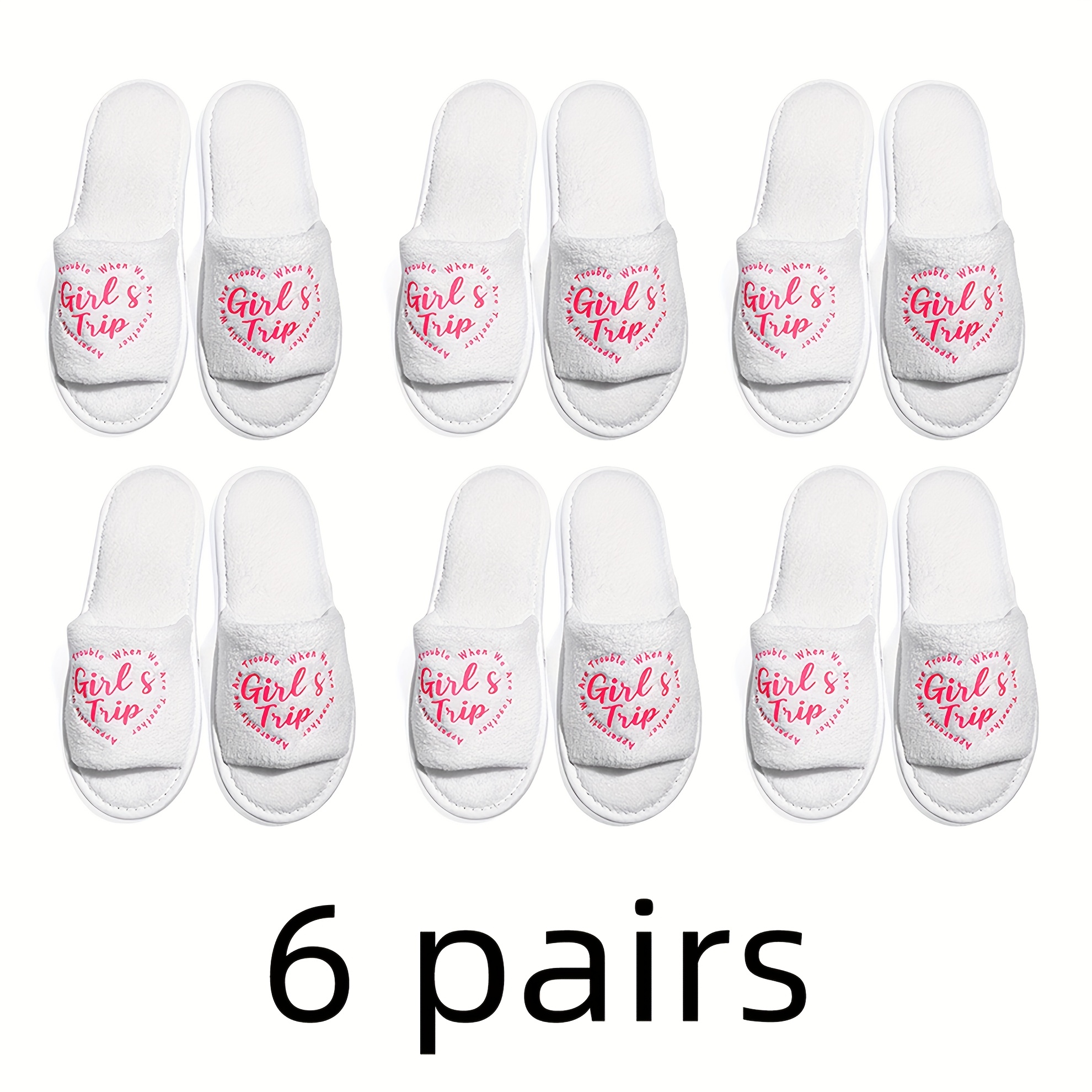 Image of Trip Pattern Printed Slipper, Trip Open Toe Flats, Lightweight Plush Indoor House Shoes, For Holiday Vacation Travel Cruise Spa Party Events, One-size For All, Women Shoes
