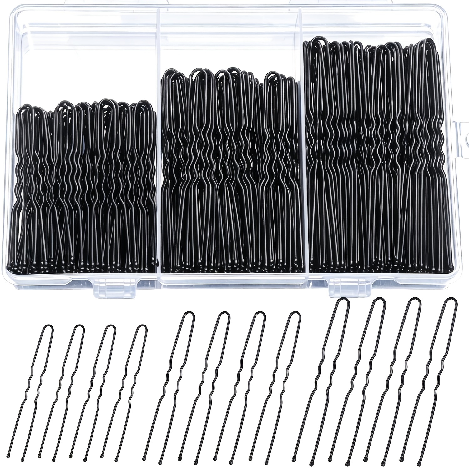 TEMU Lot de 147 pinces à cheveux avec boîte de rangement, trois tailles de pinces à cheveux pour femme , pinces à cheveux de de 2, 2,4 et 2,8 pouces,